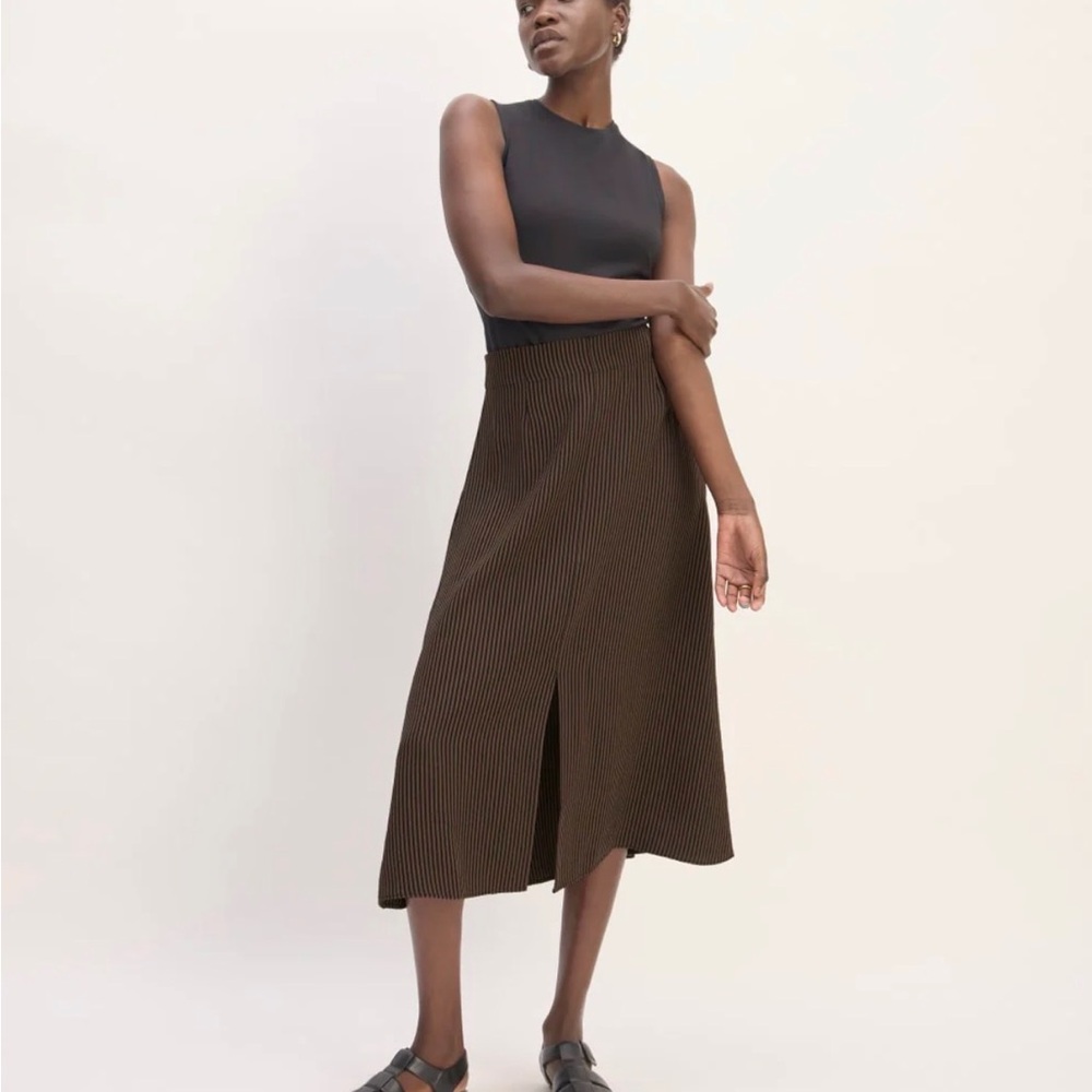 Everlane Mini Jacquard Stripe slip midi skirt